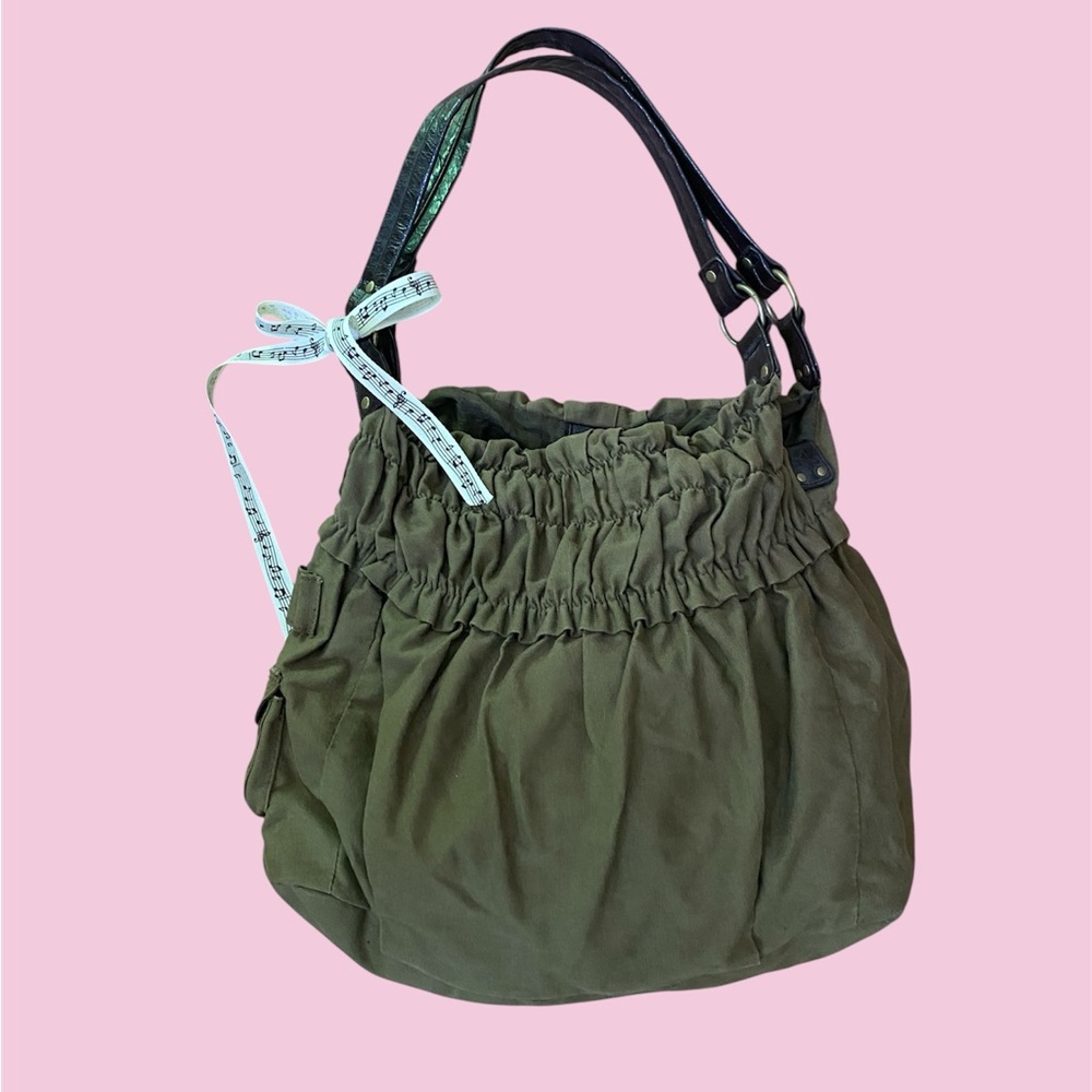 Charlotte Russe Olive Green Ruched Shoulder Bag